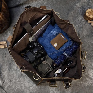 Portable Lightweight Leather Weekender Travel Duffel Bag Duffel Classical Reasonable Prices Custom Martial Leather Travel bags - Product Image 5