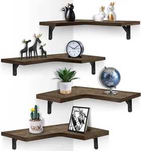 Modern <b>White</b> Grid Wall Mounted Floating <b>Shelf</b> Large Interlocking Storage Display Flower Pot Holder Modular Organizer <b>Unit</b> Wood - Product Image 5