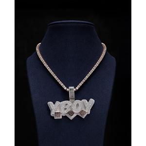 14K oro Hip-Hop Iced anillos nuevo diseño VVS Moissanite colgante plata dedo encantos para hombres Real Moissanite colgantes encantos - Product Image 1