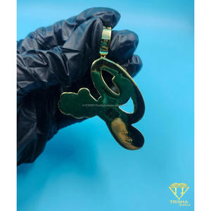 <b>Iced</b> Out Initial NAME Pendant Hip Hop Bling Necklace Gold Tone Custom Letter <b>Chain</b> Luxury Statement Jewelry - Product Image 4