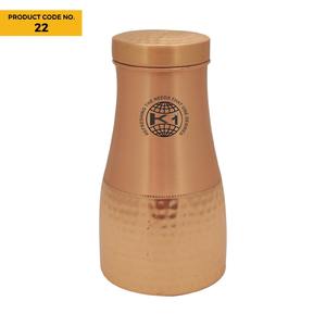 Agua de cobre hecha a mano en estilo único Grabado Diseñador Botella de agua de cobre de metal con tapa a prueba de fugas avanzada - Product Image 3