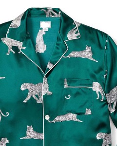 sleepwear silk satin custom sublimation print mens <b>pajamas</b> sleepwear <b>suit</b> set solid color classical sleepwear autumn winter - Product Image 3
