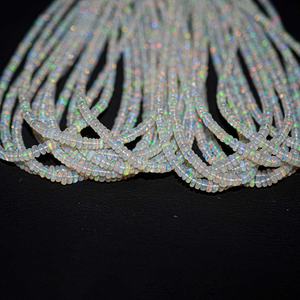 4mm 5mm 6mm AAA + Naturel Multi Feu Opale Éthiopienne Lisse Rondelle Perles de Pierres Précieuses Grossiste de Fabricant Vérifié - Product Image 4