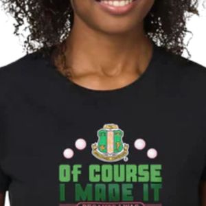 T-shirt noir AKA Destined To Be An AKA Crossing pour femme, en coton, à manches courtes, avec image graphique, décontracté, à la mode, pour la fraternité - Product Image 6