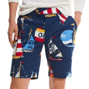 Shorts de plage décontractés pour hommes tendance 2026, imprimé voilier nautique, taille élastique avec cordon de serrage, séchage rapide, vente en gros - Product Image 4