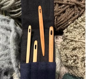 Aiguille à tisser en bois naturel, navette à broderie faite à la main, outil de couture naturel poli pour le tricot manuel - Product Image 6