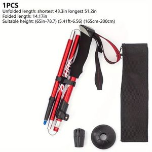 Bastón de Senderismo Plegable de Cinco Secciones, Ligero, de Aluminio 7075, Resistente y Duradero, con Bloqueo Exterior, para Caminatas y Senderismo de Alta Montaña - Product Image 1