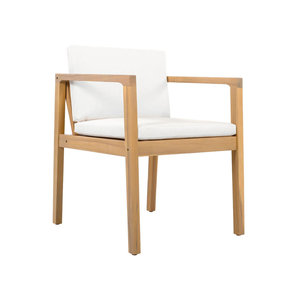 Modern Outdoor <b>Teak</b> Finish Round Dining <b>chair</b> With Cushioned <b>Chairs</b> Garden Patio Furniture - Product Image 3