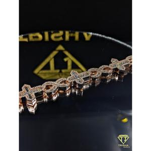 Bracelet en argent sterling 925 double tonalité haute brillance avec diamants de laboratoire VVS de qualité supérieure, bijoux de luxe pour hommes par Trisha Jewels - Product Image 3