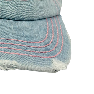PHIRST <b>Light</b> Denim <b>Hat</b> Custom Embroidered Baseball Cap Unisex Washed Denim Dad <b>Hat</b> Adjustable Snapback Casual Streetwear <b>Hat</b> OEM - Product Image 3