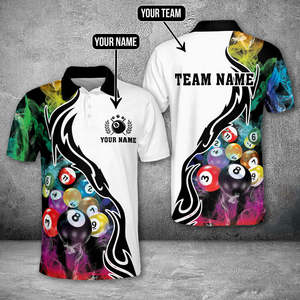 Custom Own Brand Men's for <b>Shirts</b> ODM Supply 100% Polyester Solid Canvas Colored Uniform Polos for Billiard Golf and <b>Bowling</b> - Product Image 6