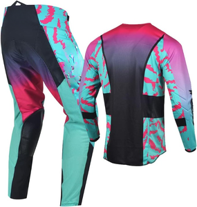 Combinaison de motocross MX en gros, uniforme de moto tout-terrain entièrement personnalisé, maillot et pantalon respirants, vêtements de course - Product Image 3