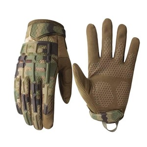 Gants tactiques à doigts entiers, camouflage, antidérapants, avec sangle de poignet réglable pour la chasse en plein air, pour hommes - Product Image 6