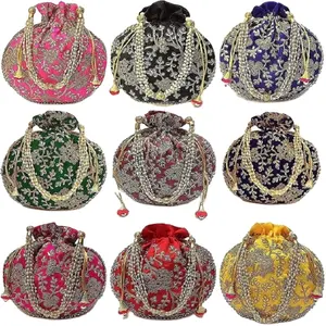 Bolso de mano con bordado indio para mujer, de hombro bandolera, bolsos tribales de la INDIA/Pakistán