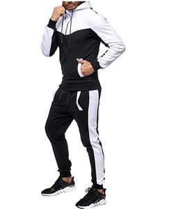 Chándal con capucha para hombre, color verde oliva y negro, con cremallera completa, bolsillos laterales, estilo casual para otoño, corte regular, chándal deportivo. - Product Image 4