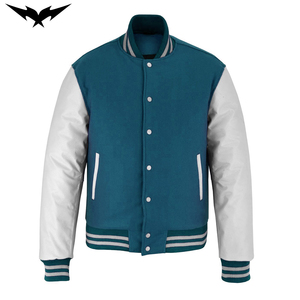 Chaqueta Universitaria de Béisbol Tipo Bomber Personalizada con Bordado, Chaqueta Universitaria de Poliéster para Hombre en Colores Sólidos - Product Image 4