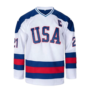 2026 America Ice Hockey Teams Jerseys Custom Printed Men Embroidery Ice Hockey Uniform Full Sleeves OEM Supplier - Product Image 3