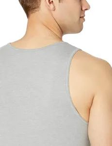 Summer <b>Men</b> Muscle <b>Stringer</b> <b>Vest</b> Cotton Tight Ribbed Gym Tank Top Custom Logo Blank <b>Men's</b> Sleeveless T-Shirt - Product Image 3