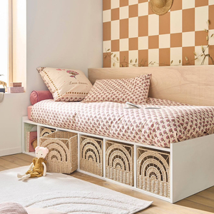 Rainbow <b>Foldable</b> Paper Rope Storage Tub Woven <b>Basket</b> Eco Friendly Organizer for Kids Room Nursery Decor Custom OEM Export - Product Image 3