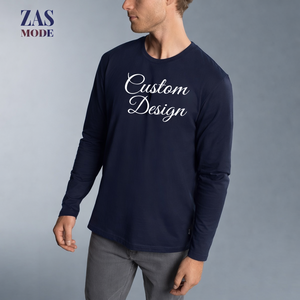 Camiseta Personalizada para Hombre, 100% Algodón, Manga Larga, Ecológica, de Secado Rápido, Estilo Urbano, Lisa, Casual, al por Mayor, Ropa de Moda - Product Image 1