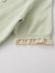 Women 2026 <b>Spring</b> New Fashion Short-sleeved Neck Bow Lace Knitted Sweater Anti-Pilling Vintage Short Sleeve Outerwear - Product Image 3
