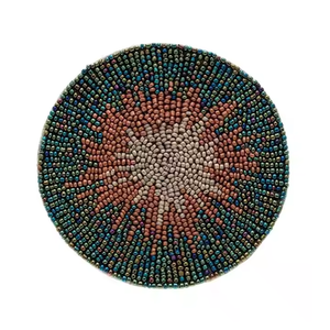 Vintage Inspired Decorative <b>Bead</b> Cocktail <b>Coasters</b> Heat Resistant Artisan Craft for Home Decor Promotional Item - Product Image 1