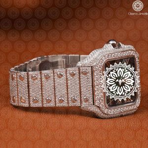 ชาร์ม_จิวเวลส์นาฬิกาข้อมือสตรีสแตนเลสทรงสี่เหลี่ยมพร้อมกรอบเพชรคริสตัลแซฟไฟร์อะนาล็อกควอตซ์แฟชั่นหรูหรา - Product Image 2