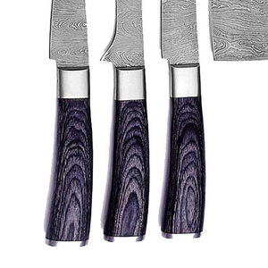 Ensemble complet de couteaux de cuisine en acier Damas, couteaux de chef professionnels pour couper, trancher et préparer les aliments - Product Image 6