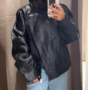 Wholesale Fashionwear PU <b>Leather</b> Jacket Trending Hip Hop Fashion Women Jacket Streetwear Stylish Woman Zipper Jacket - Product Image 5