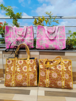 Sac fourre-tout matelassé de style indien, sacs de week-end en gros, sac à main pour usage quotidien pour elle, sac de sport en coton de luxe fait main, sac fourre-tout de marché