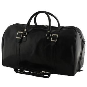 กระเป๋าเดินทางหนังแท้สีเข้มสไตล์วินเทจ กระเป๋าเดินทางสุดสัปดาห์สำหรับผู้ชายและผู้หญิง ความจุขนาดใหญ่ พกพาสะดวก กระเป๋าถือขึ้นเครื่องแบบคลาสสิก - Product Image 3