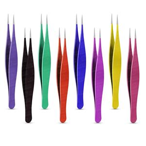 Meilleures ventes : Ensemble de pinces à cils personnalisables en gros, en acier inoxydable durable, à pointe fine, antistatiques, de précision, pour la beauté - Product Image 1