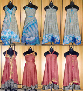 Faldas de Playa de 2 Capas, Falda Larga Envolvente Hecha con Sari Reciclado - Product Image 5