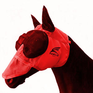 Masque anti-mouches pour chevaux de haute qualité avec protection UV, confortable, respirant, élastique, avec oreilles protégées et couvre-yeux en maille - Product Image 4