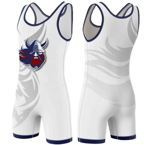 Maillot de lutte ajusté unisexe pour adulte, 100 % polyester épais, avec logo frontal, idéal pour l'entraînement d'équipe - Product Image 3