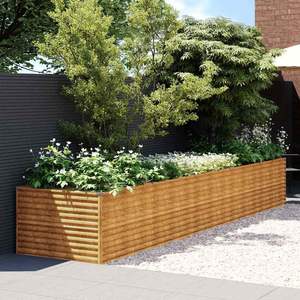 Bac à légumes surélevé en acier Corten 188,6''x39,4''x27,2'' - Fournitures de jardinage haut de gamme - Product Image 1