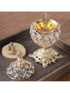 Luxury Crystal Iron <b>Bakhoor</b> & Arabic <b>Oud</b> Incense Burner Eco-Friendly Durable Sandalwood Aromatherapy Holder for Home Living Room - Product Image 4