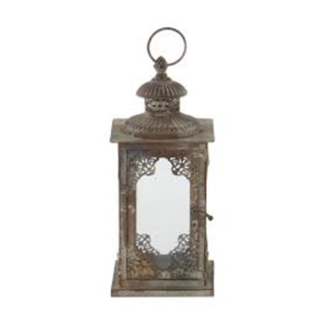 Lanterne vintage en bois, porte-bougie décoratif, lampe à vent suspendue ou à poser en bois, métal et verre pour la décoration intérieure et extérieure de la maison et des fêtes - Product Image 4