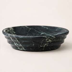 Frutero de Mármol Natural Verde Oscuro de Lujo, Tazón Redondo con Diseño Acanalado, Centro de Mesa Artesanal para Decoración de Mesa en Hoteles y Hogares - Product Image 5