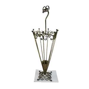 Vintage Wrought Iron Umbrella Stand <b>Antique</b> Bronze Metal Umbrella Holder Entryway Decorative Cane Rack Victorian Umbrella Bin - Product Image 1