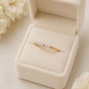 <b>Women</b> Solid Gold Marquise Cut Diamond Engagement Ring With Round Side Stones Minimal Fine Style Color E VVS IGI Certified - Product Image 4