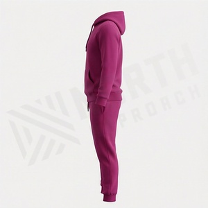 Ensemble de survêtement unisexe à capuche de couleur unie, sweat-shirt et pantalon en coton longs avec cordon de serrage, tenue décontractée pour l'automne - Product Image 3