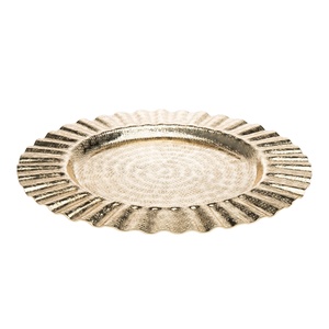 Assiette de service en métal poli écologique, finition argentée, diamètre 7 pouces, design élégant et luxueux de style américain à prix abordable - Product Image 5
