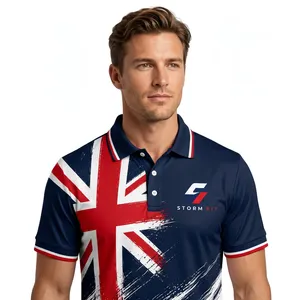 Polo sportif pour homme Storm Fit, à séchage rapide, 100% polyester, manches courtes, imprimé, design personnalisé, coupe classique - Product Image 5