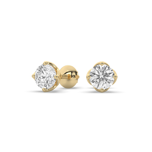 Pendientes de Diamantes Cultivados en Laboratorio, Corte Brillante Redondo de 1.00 Ct, Oro de 14K y 10K, Estilo Único y Ligero, Suministro al por Mayor para Minoristas - Product Image 2