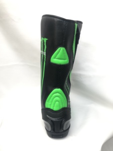 Bottes de course ventilées Monster de haute qualité Meerab Impex, combinaison noir-vert, cuir véritable, imperméables, fermeture éclair - Product Image 6