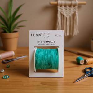 Filo per macramè ILAN 1 mm 100 m verde acqua per creazione di gioielli fai da te - Product Image 2