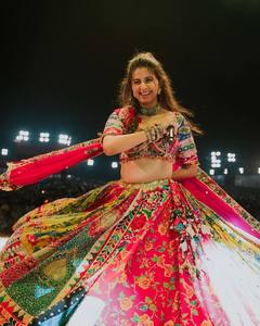 Lehenga Choli Tradicional de Algodón Muselina para Mujer, con Dupatta de Encaje, Estampado Digital, Secado Rápido, Largo hasta el Suelo, para Bodas y Fiestas - Product Image 4