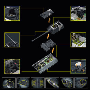Tanque Pesado E-100 Jagopanzer, Bloques de Construcción MOC de la Segunda Guerra Mundial, Ejército Alemán, Soldados de Batalla, Juego de Ladrillos para Niños, Regalos para Niños - Product Image 3