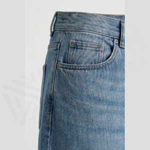 Jean en denim délavé coupe droite pour homme, taille haute, coupe ample, en coton, style décontracté, idéal pour le printemps - Product Image 5